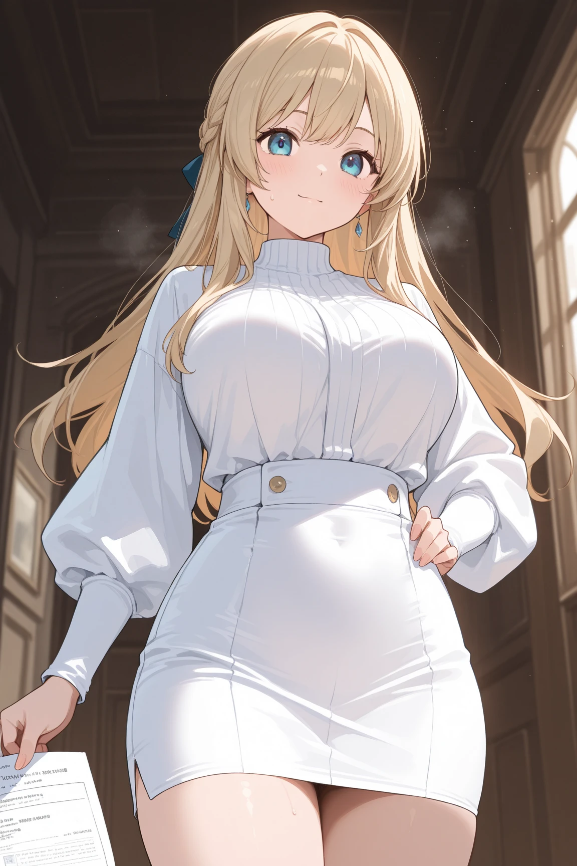 see through，Beautiful and fair、Radiant Skin, 3 Up, Gorgeous, bright, Refreshing and gentle expression, Perfect beautiful face、Beautiful shiny bangs, A very beautiful 17 year old girl, Eyeliner, Very perfect eyes，Very large breasts，Grooves reveal original skin，Muscular body，White lace tights
