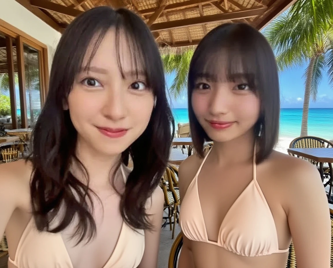 18-year-old high school girl in golden bikini(F-cup)