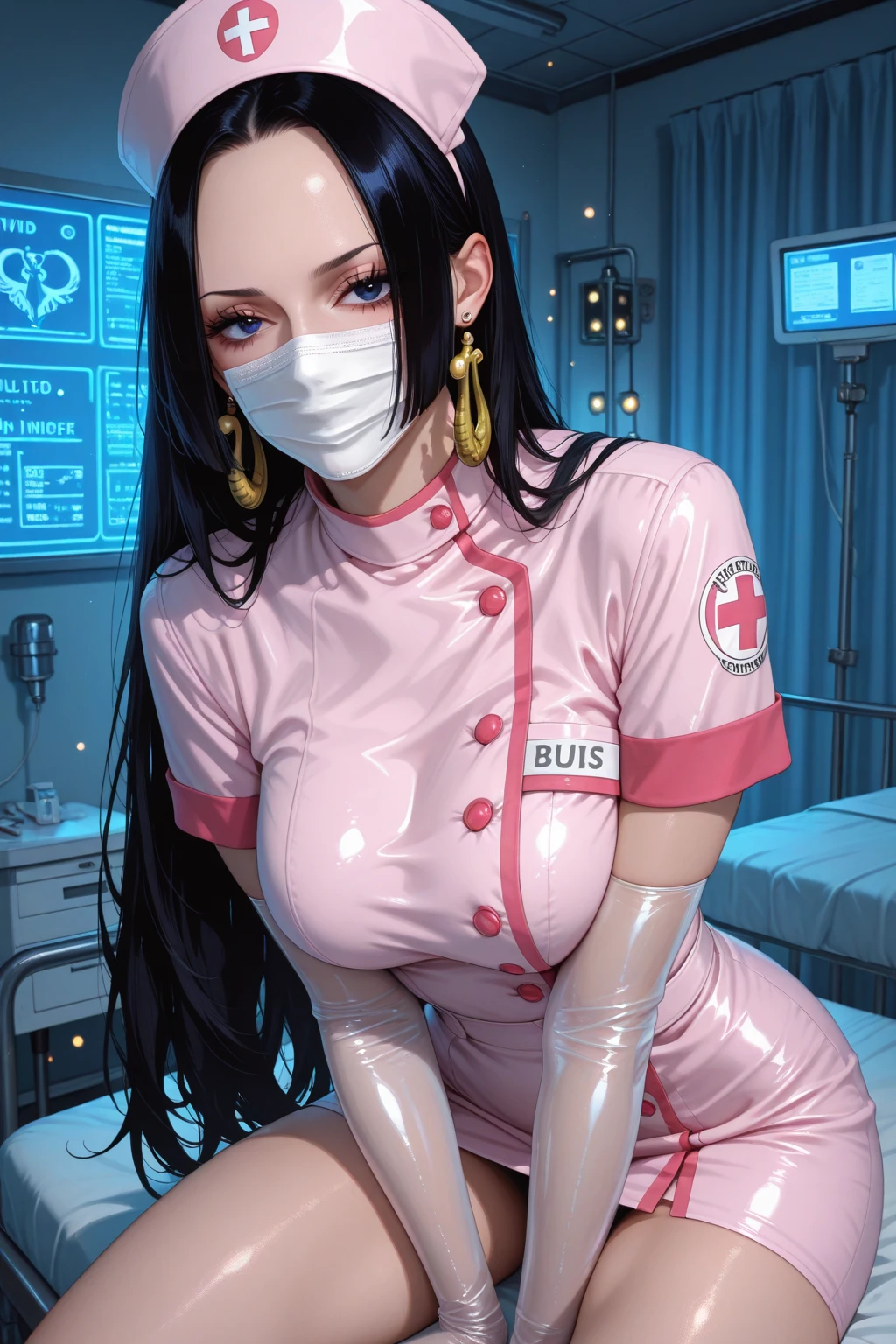 nurse uniform,hospital, latex nurse suit,nurses,busty,elbow gloves,labcoat,black hair woman,pink eyes , gigantic ,medical instruments,asian nurse,two nurses,speculum,examination room,oversize ,big ass ,strap on, lay on table ,legs spreaded,giving birth,gyno chair , dentist,Milf,latex,pink uniform,oversize breasts