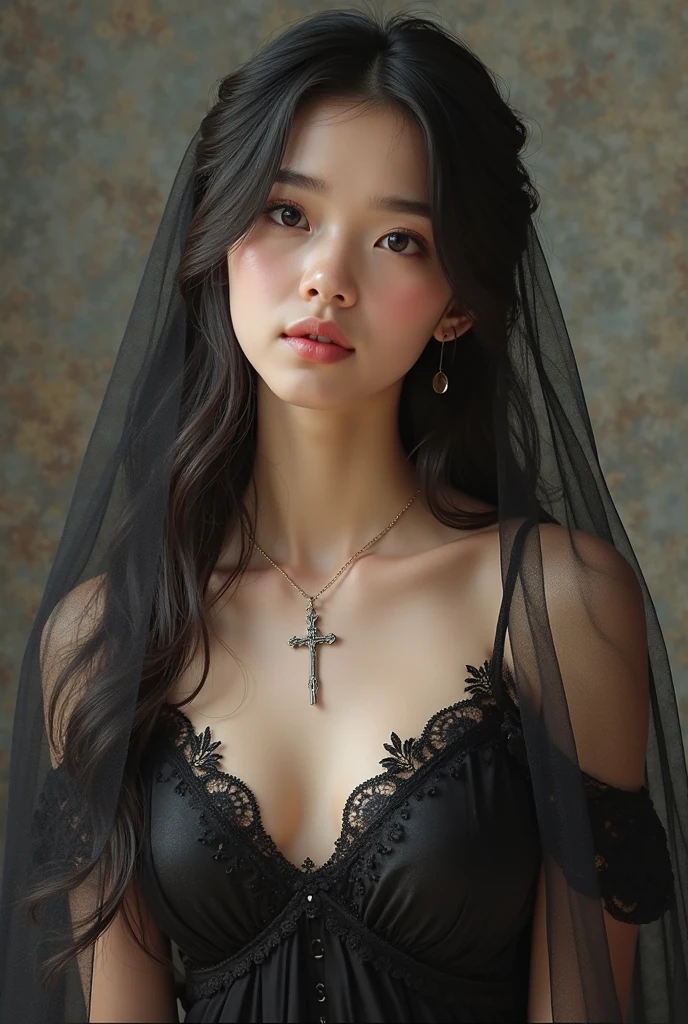medicine、art,(8k), (Highest quality: 1.2), (Realistic), (Realistic: 1.37), Ultra-high resolution,(((artファッション写真)))、(((Thick fog of darkness)))、sitting、Illuminated with enchanting lighting、Wearing a thin veil on the body、 (((Wear a thin veil around your chest)))、15 year old naked japanese girl, Small breasts、cute, Young Face、Show me your beautiful and precise vagina、((((black background))))