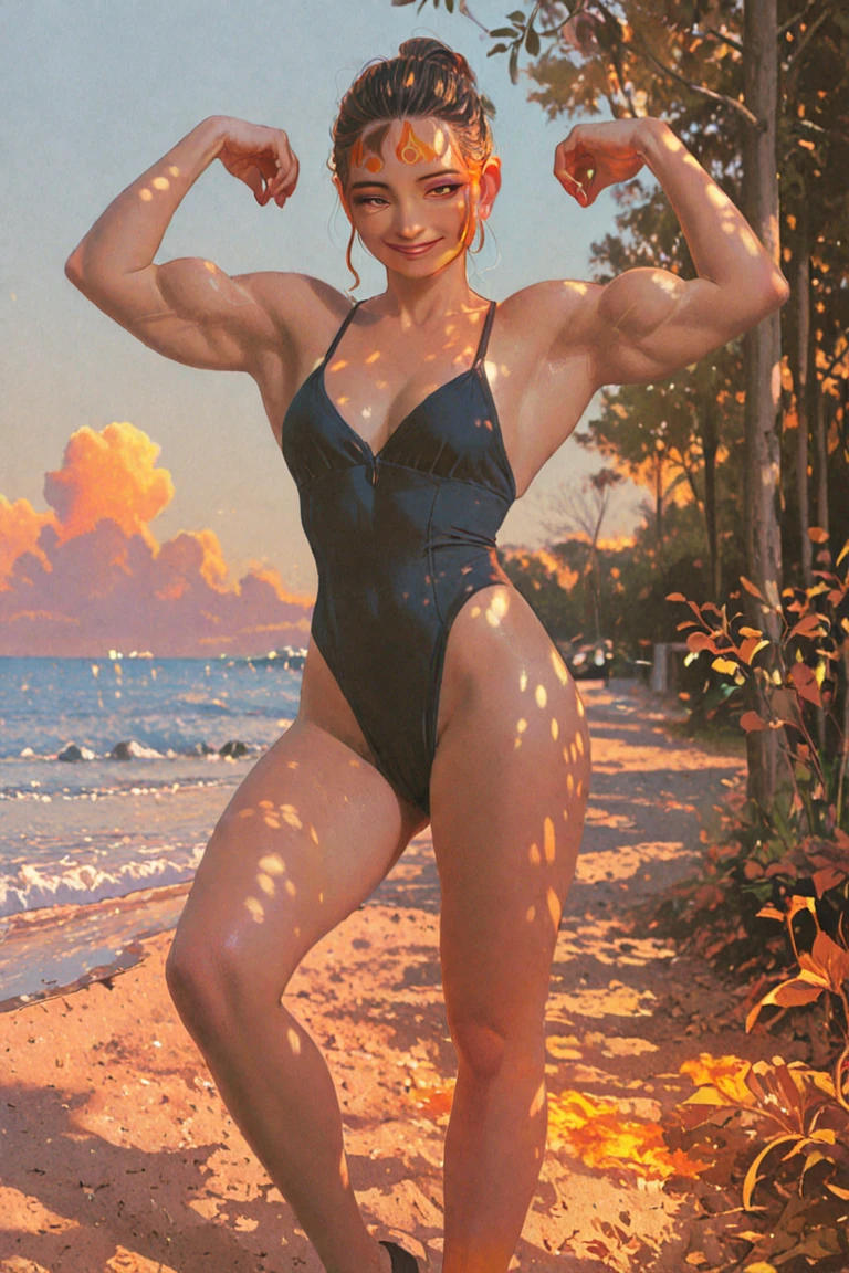 full body standing straight symmetrical, FEMALE Masterpiece, 1girl, solo, brunette hair, bikini, white long legs, lake, wet clothes, barefoot, full body, erotic expression, (( high clarity of crotch gaps, clear visibility of cross-part gaps, exposed lower body, exposed))