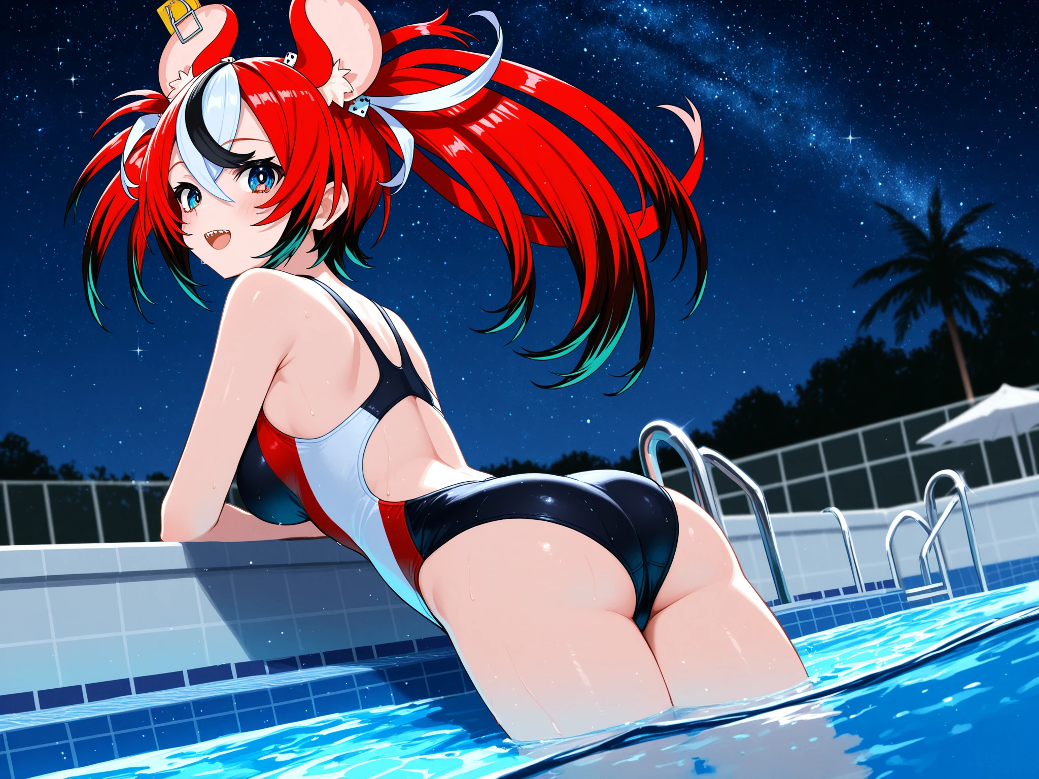 (tmasterpiece, Best quality, ), 1 cute girl, Alone, 在sobu内, sobu, Put your arms behind your head, Stick out your tongue and make a face,
Soryu Asuka Langley, Interface headset, red leotard，Sit with your legs apart，beautifulleglacksilk，16 yaers old