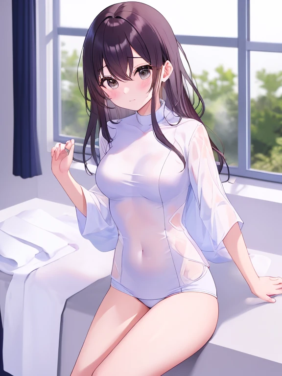 Naked super small towel、Small、can see-through、fissure、bottom less、Hide the chest with your hands、a cute、Blushed、cleavage of the breast、thights、no brassiere、without panties、high picture quality、vivid、high detailled
