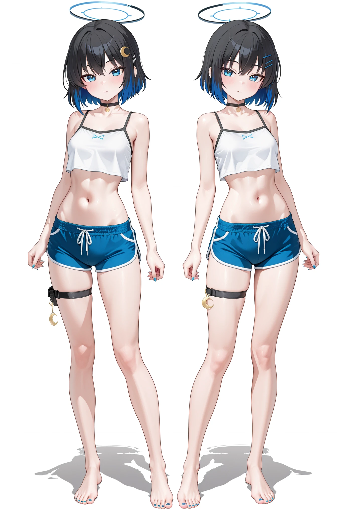 Masterpiece, best quality, 16k resolution, NVIDIA RTX Ray Tracing technology, Create a 4K resolution, ultra-realistic, and extremely detailed artwork, award winning, retina, soft light, sharp focus.(hyper-realistic:1.4) , (full body:1.5)
Rem from rezero, (remrin), blue hair, short hair, (hair over one eye:1.3), blue eyes, Nlue bikini, detailed bikini
looking at viewer, strongly ashamed, embarrased, blushing, epic, cinematic, dramatic, reflective, shining, purple glow, big breasts, cleavage, sexy, modeling pose, turned
smooth perfect skin, smooth_skin
Beautiful、(red blush)、big breasts,
FULL BODY SHOT, ultra wide angle, textured skin, face detail, clean skin, perfect hands, perfect anatomy, anatomically correct