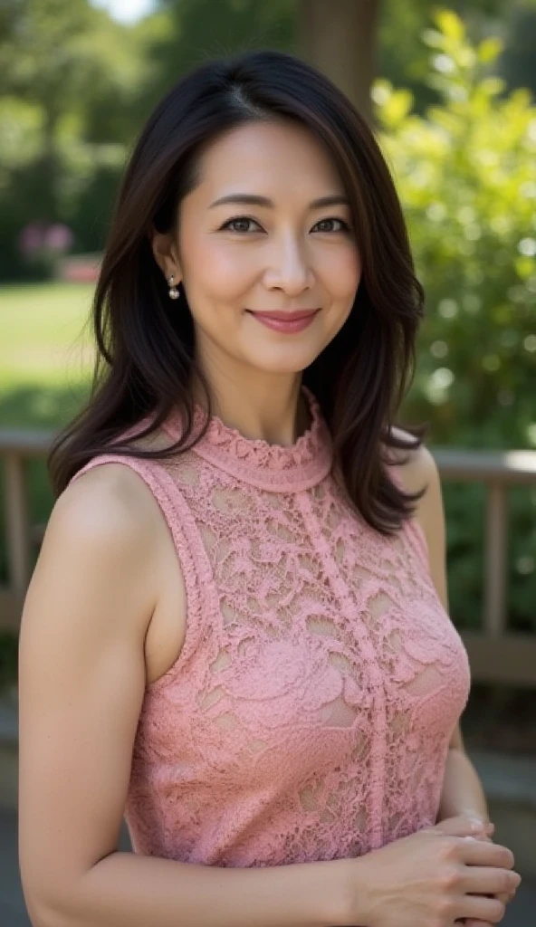 55 year old Korean woman, very tasty, very beautiful, with beautiful smile