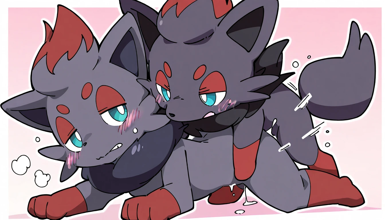 male/female duo, score_9,score_8_up,score_7_up, feral female espeon, vagina, feral male umbreon, penis, doggystyle sex, ahegao, cum.