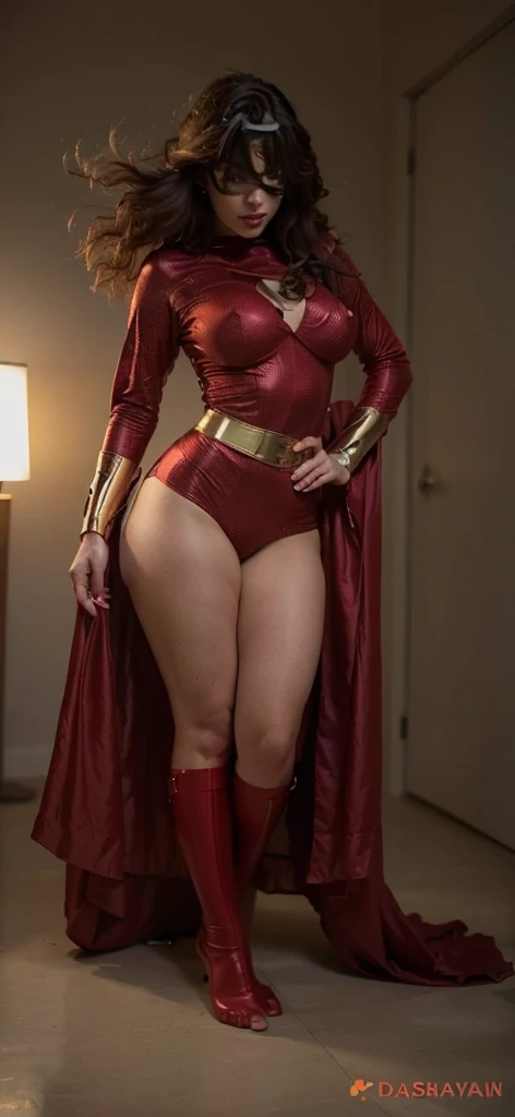 masterpiece, (8k wallpaper) , (best quality), perfect quality, solo, (detailed eyes:0.9), girl, very young, blonde long hair, face : ( cute very beautiful face, round face, a bit plump cheeks, very young), figure : ( very full body, very full figure, very curvy, chubby, big breasts, navel, very thicc, very thick, fat thighs) clothes: nude, hairy sex, high heels, ((Colossal titeautifully embroidered sexy rubber red suit outfit，With diamonds，Sexy thighs，Decorated with fine embroidered rubber suit costumes and fine jewelry，exposing the abdomen ,Chest 1 Girl, In the Dark, deepshadow, low tune, Cowboy Shot,(official clothing:1.4),