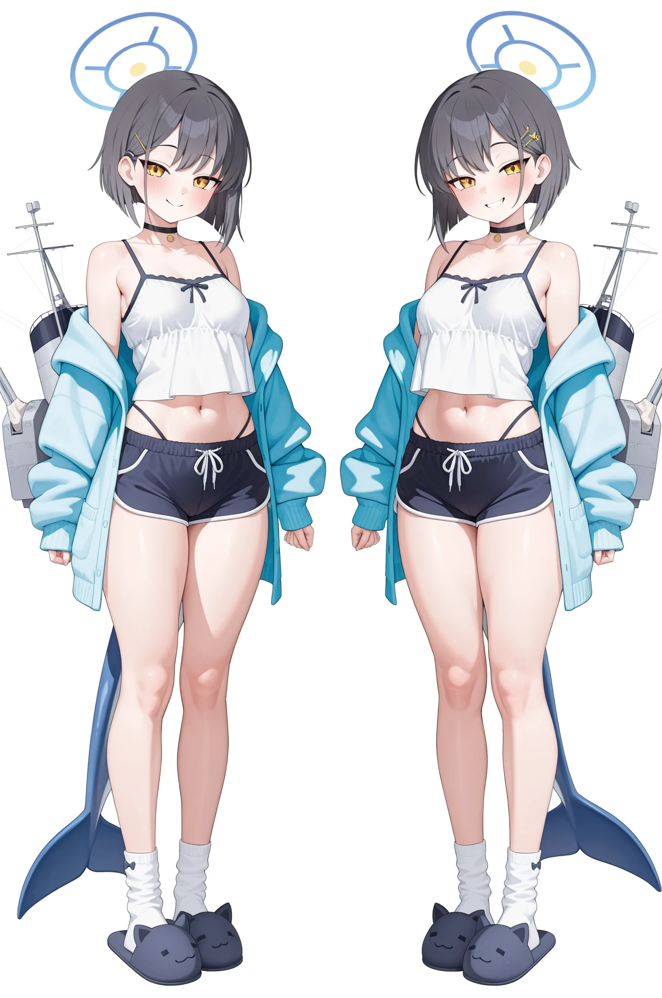 plusieurs vues, 1 fille de 10 ans, Maillot de bain, Pas de chaussures, Arrière-plan simple, fond blanc, tout le corps,