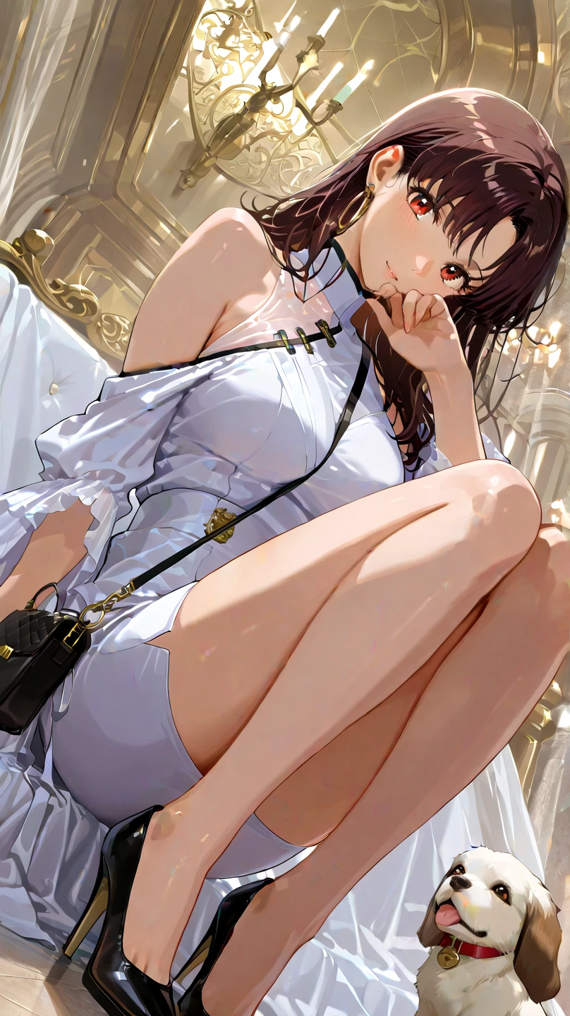 nsfw,Highest quality,８K,Detailed eyes,Beautiful feet、High heels、stockings、anklet、skirt、Close-up photo of the lower body,nsfw sheer lace panties