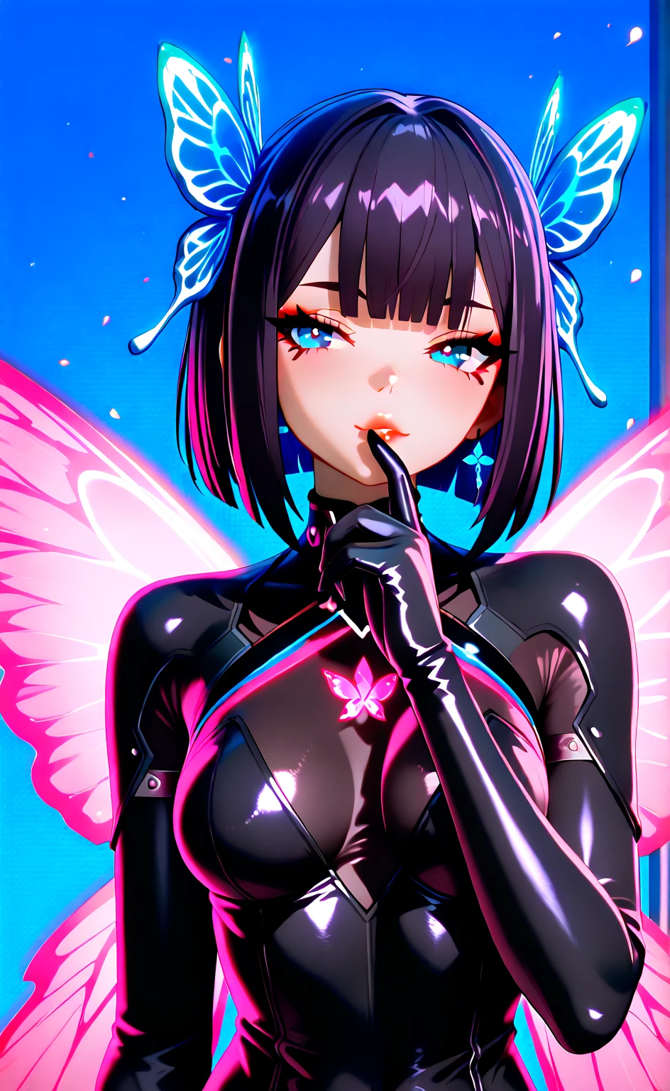 Ridiculous , high resolution, Super detailed, (1 girl:1.3), rest, fantasy dress, headgear, rest, light role, Dark persona, mind control, Fractal, whole body, Ceiling board, artistic background, blue bioluminescence, Geometric, organic, bless, favor, sublime, sublimation, noble, Expand, untie, anti-gravity, antimatter, guardian angel, holy, sacred, lolita, dignified, red bioluminescence, flower, Holographic wings, on the magic circle, Photon, Butterfly, scales, galaxy, Piccolo,