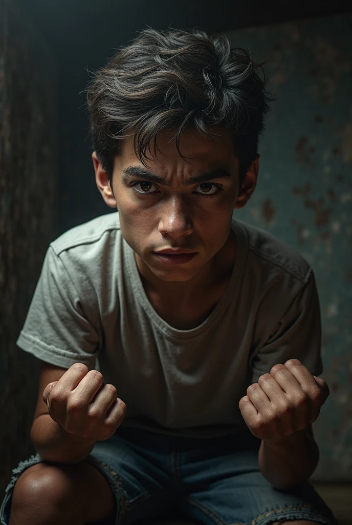 "Describe an ultra-realistic, high-definition scene captured with Sony's best camera, showing a boy looking at the favela with an expression that reveals a mixture of curiosity, Hope and contemplation. Capture cada detalhe da cena, From the textures of the buildings and landscape to the subtle emotions on the boy's face, Creating an image that tells a vivid and emotional story."
