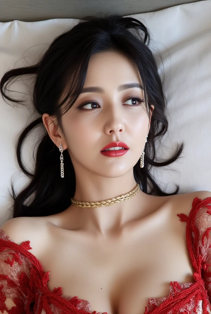 (8k, RAW photo, best quality, masterpiece:1.2), (realistic, photo-realistic:1.4), ultra-detailed, (Kpop idol),perfect detail , looking at viewer,make up, Jessica Marie Alba,
huge breast, cleavage, smile,
a close up of a woman in a red dress posing for a picture, dilraba dilmurat, ruan jia beautiful!, Xianxia, xintong chen, gorgeous chinese models, full-body xianxia, Cai Xukun, shaxi, Inspired by Tang Yifen, Chinese girl, inspired by Zhang Yan, xianxia fantasy, xue han