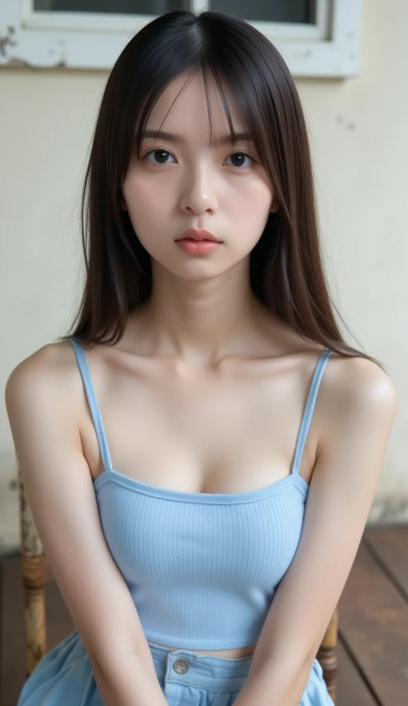 (NSFW, (((Japanese high school girl 10 years old)))、plenty , 8yk、Raw photo、Climax Face、Bust Shot、((Twin tailasterpiece)、(highest quality)、High Resolution、(girl)、(Real、Photorealistic:1.2),((Wearing a navy blue school swimsuit ))、upper body、Looking up、sex appeal、15 years old、Mid-breasted、(Eyes closed)、(Deep sorrow)、(Sad)、(Looking up at the sky)、((bite your lip))、room、Background blur,naked、Beautiful small breasts、Pink nipples