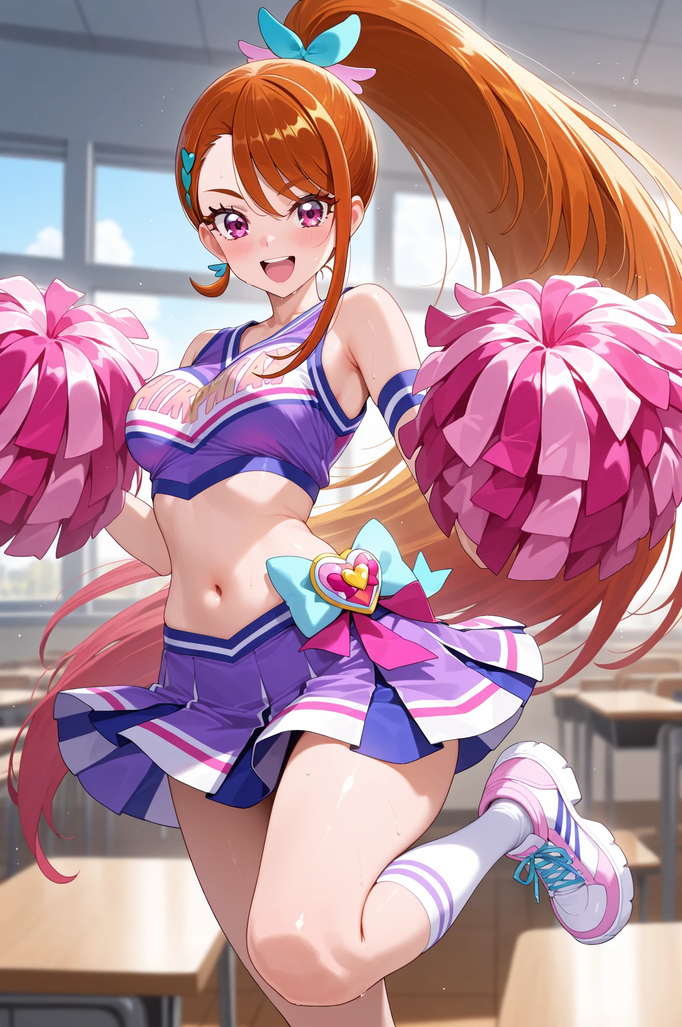Pov: intense sex with nami, Cheerleader uniform, enjoying, imtimate moment, intense pleasure, tounge out