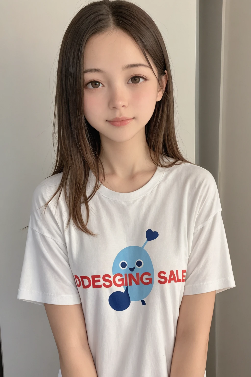 A girl wear t-shirt