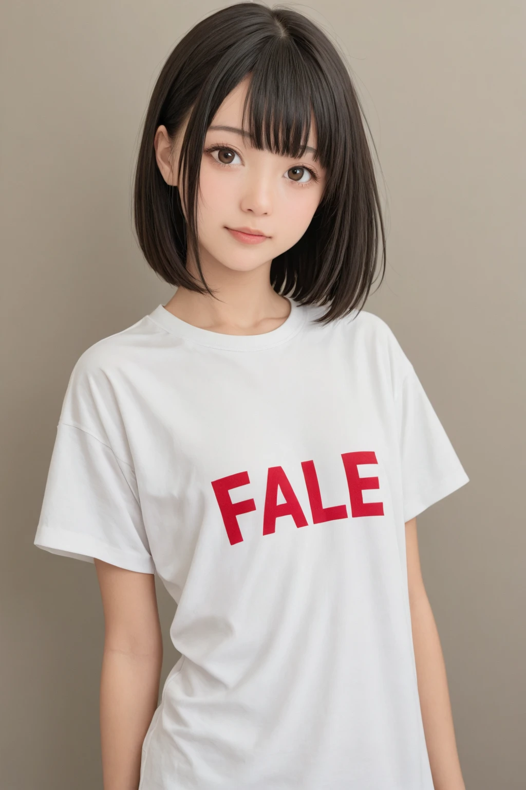 ollarbone,black t-shirt,off-shoulder look,bare shoulder,midriff peek,string panties,,open mouth,tongue out,cum on tongue,standing,eye level shot,flont view,cowboy shot,(1girl,Beautiful 14 year old girl),((Slender,Small breasts,Small face,)),looking at viewer,Black Hair,bangs,one side up,Beautiful and detailed,Mischievous smile,Dimly lit room,Simple Background,Black background,Low lighting
