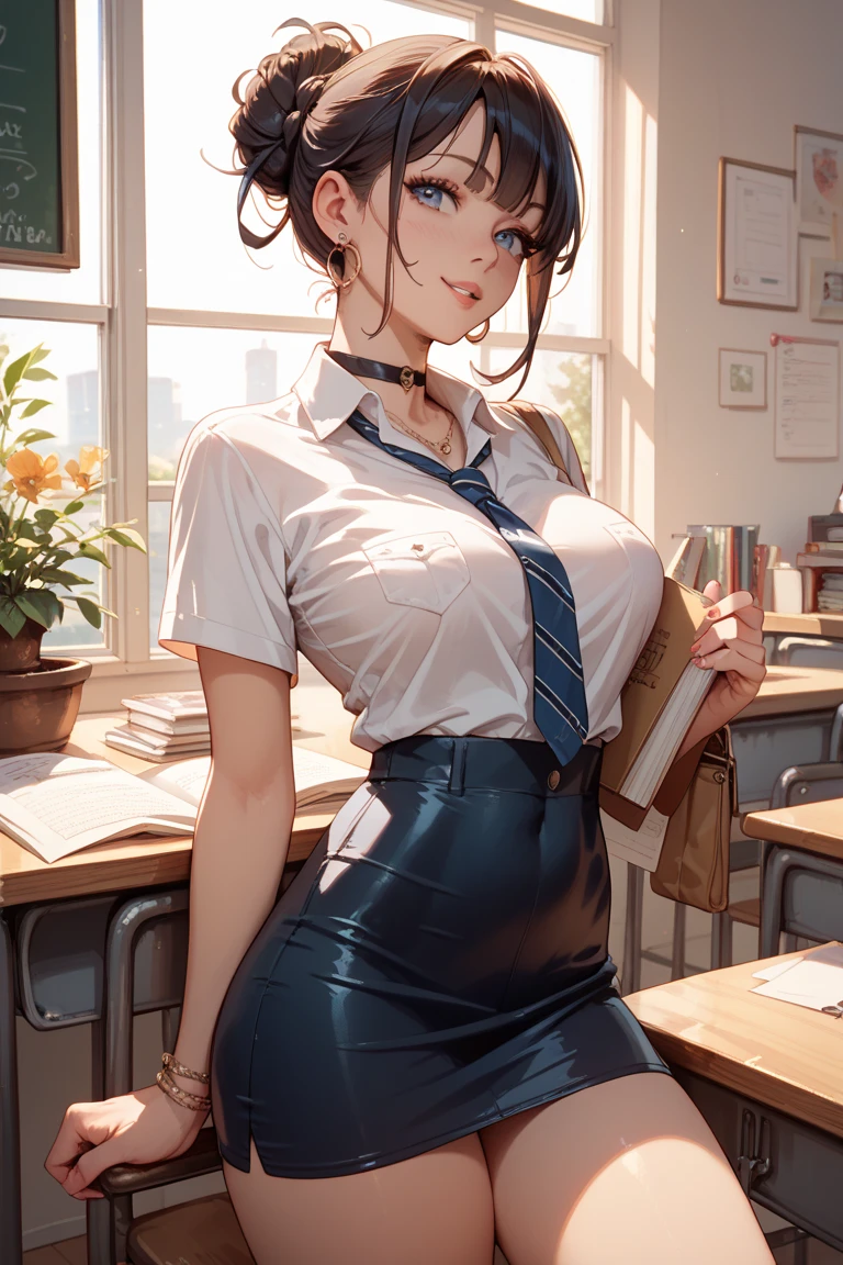 Make a beautiful sexy teacher 