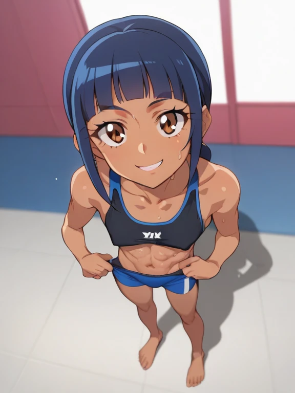 score_9, score_8_up, score_7_up, source_anime, flat color, anime screencap, ikuchan, BREAK, 1boy, matoi rykou, genderbend, huge enormous penis, twink, indoors, smug, lean, huge enormous penis, stroking penis, femboy, otoko no ko, full-body, touching self, muscular, large waist, large thighs, ((solo)), kill la kill, huge thighs, armpits, flacid, hanging penis