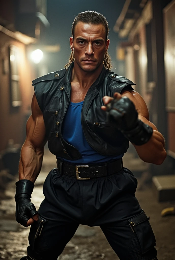 ((front view)), (((upper body))) (((chest shoulders head))), 1boy handsome fit male, very detailed flawless face, detailed open eyes, very handsome, epic, heroic, bodybuilder ((muscular male)), ((large pectorals)), ((mohawk undercut)) ((long hair)), realistic face, realistic eyes.
(topless male), wearing, very ripped dirty jeans with a ((large bulge)), boots.
Post-apocalyptic setting. Night. Smoke, flames and destroyed buildings in the background, debris on floor.
Digital painting, overdetailed digital painting, best quality. Dramatic lighting.
<lora:BulkedUpAIR1.5:0.2>
<lora:undercut_sd15_640x8:0.9>