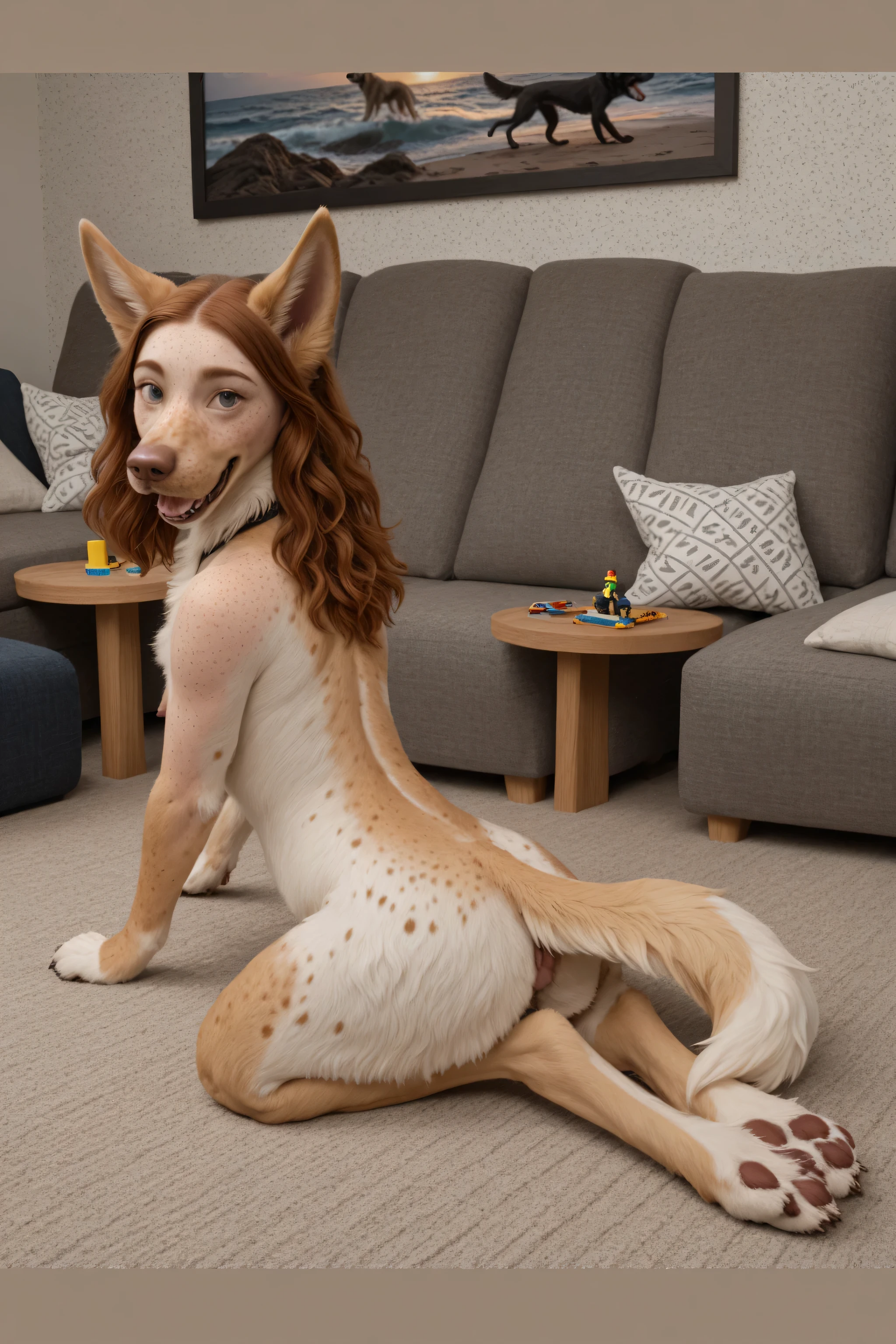 Score_9, Score_8_up, Score_7_up, Score_6_up, Score_5_up, Score_4_up, source_real, female furry, furry, anime style, vulpera, saliva, fellatio, blowjob, saliva on penis, from side, pussy juice on penis
