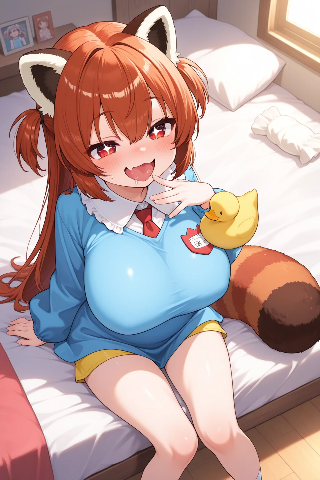 (((NSFW)))、teens girl、(((Colossal tits)))、double tooth、Awesome、Red cheeks、(((A big ????? grows out of a pussy)))、Too much skin tone、((open one's legs))、Sullen expression、plump figure、big butts、((masterpiece、top-quality))、girl with、Daiwa Scarlet、(((umamusume)))、brown haired、twin tails、red_eyes、Pupil of the slit、Silver tiara、hair_intakes、bare_shoulders、short_sleeves、naughty face、large breasts、pregnant、(((completely nude)))、horse ears、red hair、 horse tail、daunting、belly、
