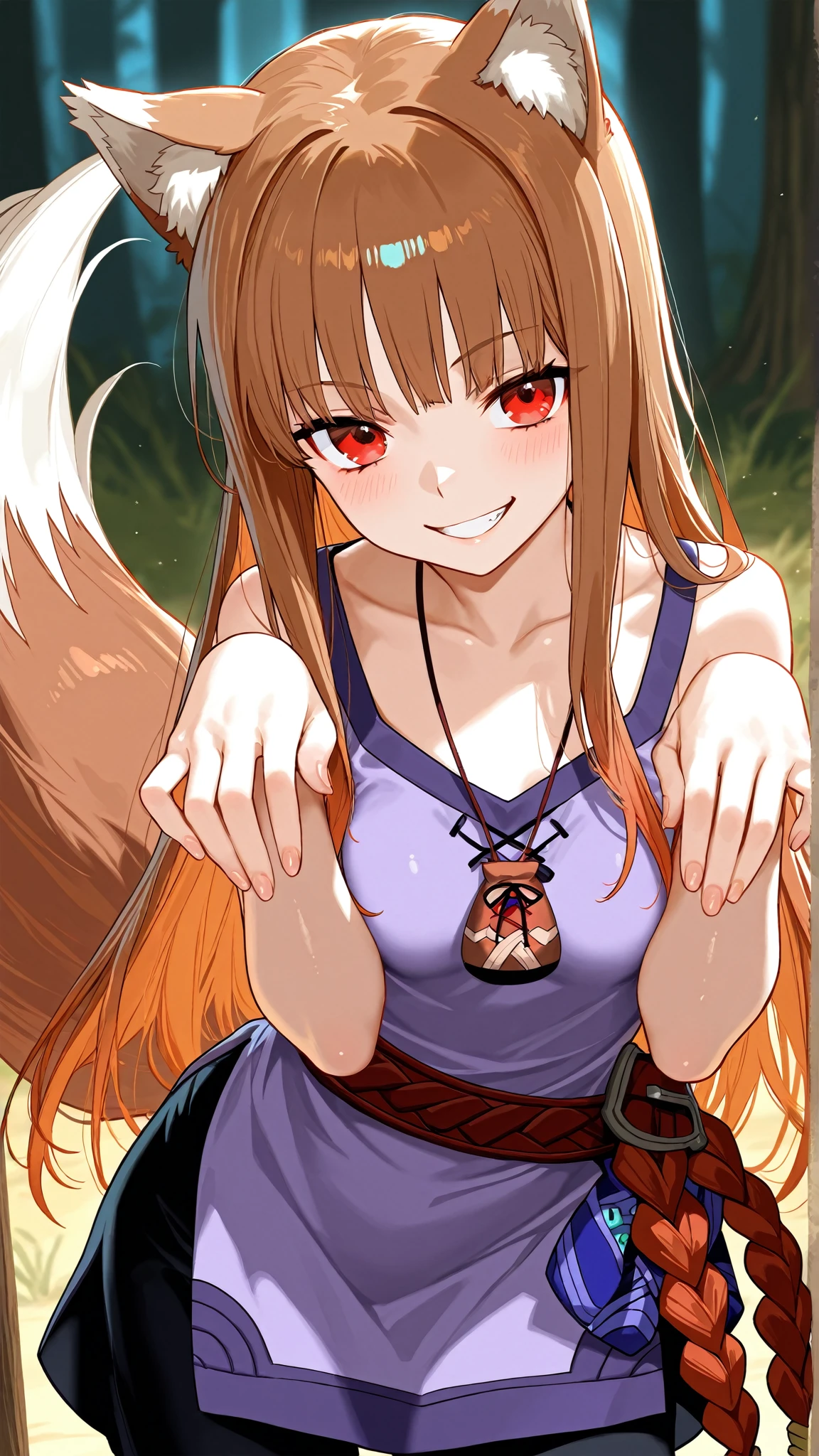 score_9, best quality, masterpiece, uncensored, source_anime
BREAK
1girl, solo, sitting, holo \(spice and wolf\), wolf girl, wolf tail, wolf ears, wheat field, detailed background, evening, ((wedding dress, wedding veil)), wedding ring, white skin boy, headpat, pov, smile, open mouth, upper fang