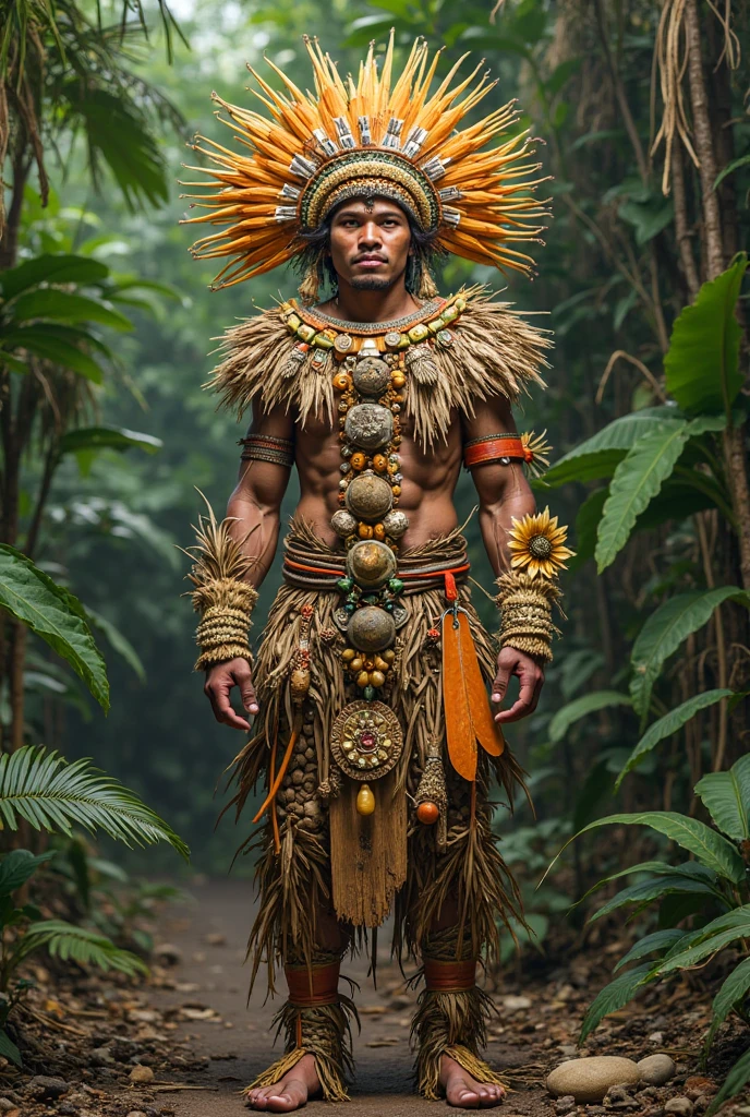 a man in a green and gold costume