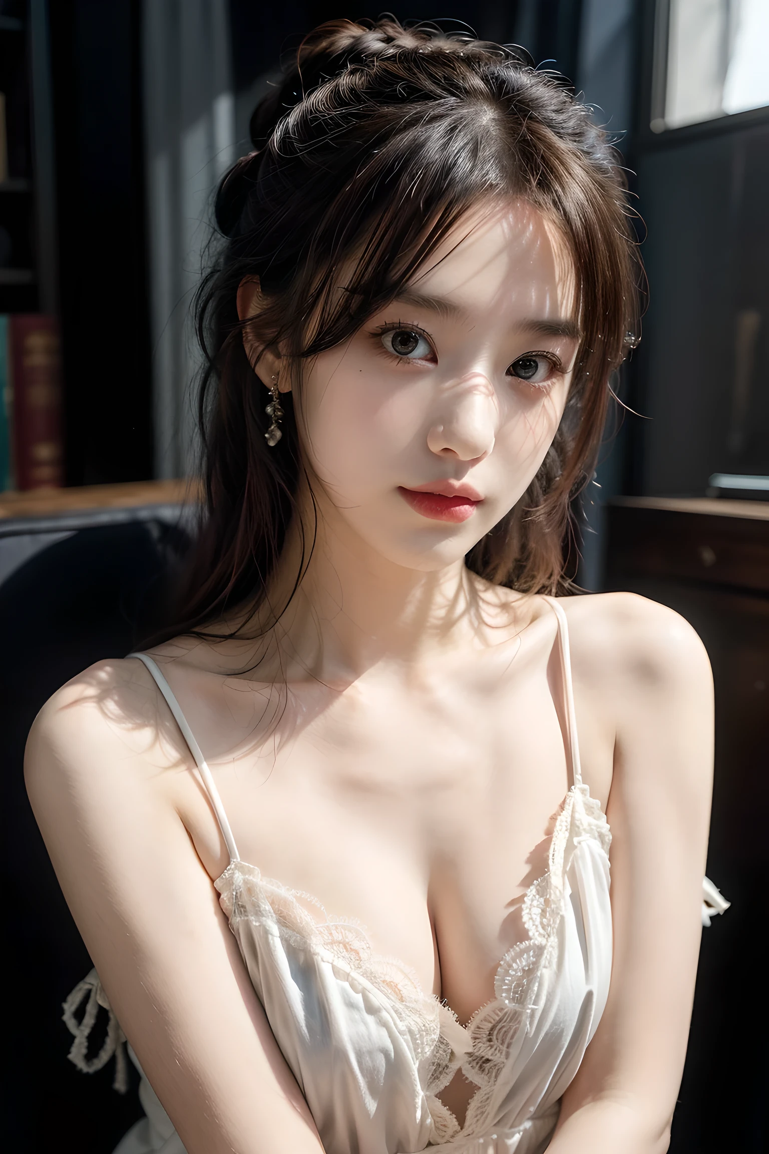 (Delicate lips), (Realistically:1.37), (Vibrant colors), (Studio Lighting), (concentrate), (High Dynamic Range), (Bokeh), (In contrast), (Kilogram:1.2), (grace的), (grace), (like々Shii), (Luxury accessories), (Shining eyes), (shine), (calm), (shine), (dream-like), (Dynamic), (素晴らShiiもの), (Sensitive), (dramatic), (complicated), (eternal), (Dress nicely), (mystery), (mystery), (mystery), (picture perfect), (interesting), (personality), (masterpiece), (high resolution), (Best quality, 4K, 8K), Solitary,Cute girl