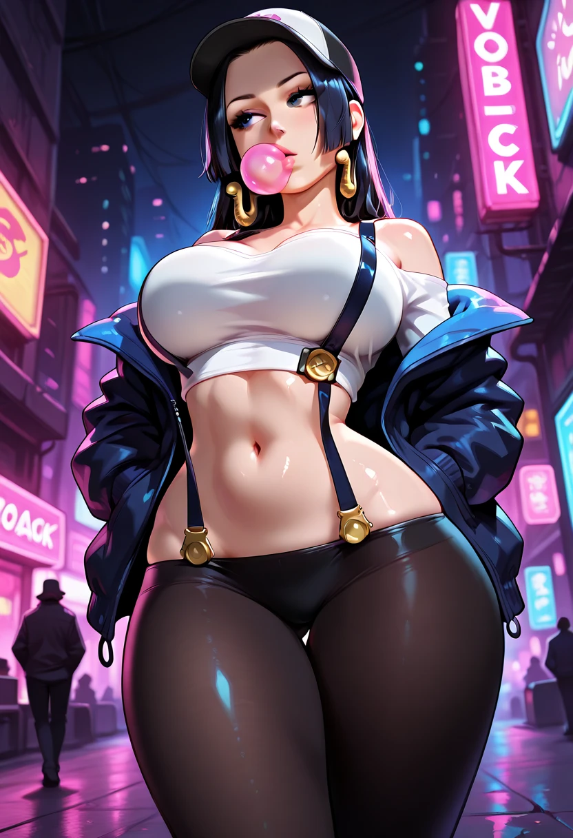 girl spacepunk,(((1girl))),((beautiful girl with cute cat ears)),

(((large breasts:1.8))),saggy breasts,((black hair,black messy hair,colored inner hair,long hair:1.5,absurdly long unkempt hair:1.35,long black hair,ear breathing,intricate cut hair)),((((cat ears,cat ears on head,big cat ears)))),(((eyes pink:1.3))),intricate eyes,beautiful detailed eyes,symmetrical eyes,((fat)),(((lustrous skin:1.5,bright skin: 1.5,skin tanned,shiny skin,very shiny skin,shiny body,plastic glitter skin,exaggerated shiny skin,illuminated skin,wet legs))),(spider lower abdomen,narrow waist,wide hip,athletic body,inflated legs,delicate detailed fingers,detailed body,human hands,(detailed face)),

cute,slutty,seductive,erotic,(((nsfw))),

(graffiti art in clothes),zettai ryouiki,revealing clothing,show skin,((((underboob)))),((cleavage)),(semi-naked,with little clothing,((tiny thong, armor thong intricate)),large sport socks,visible thong straps,no bra),((((crop top hoodie,cropped hoodie,hoodie,hoodie intricate)))),(((wet clothes,intricate outfit,intricate clothes))),

(dynamic pose:1.0),solo focus,embarrassed,(centered,scale to fit dimensions,Rule of thirds),

cyberpunk city by the ocean at night, with bright neon signs and dark stormy clouds and puddles, scenery:1.25,

artistic photography,(photography taken by sldr),highres, sharp focus, (ultra detailed, extremely detailed), (photorealistic artwork:1.37),(extremely detailed CG unity 8k wallpaper),((synthwave background theme)),(((vibrant colors))),(intricate background),(masterpiece),(best quality),
