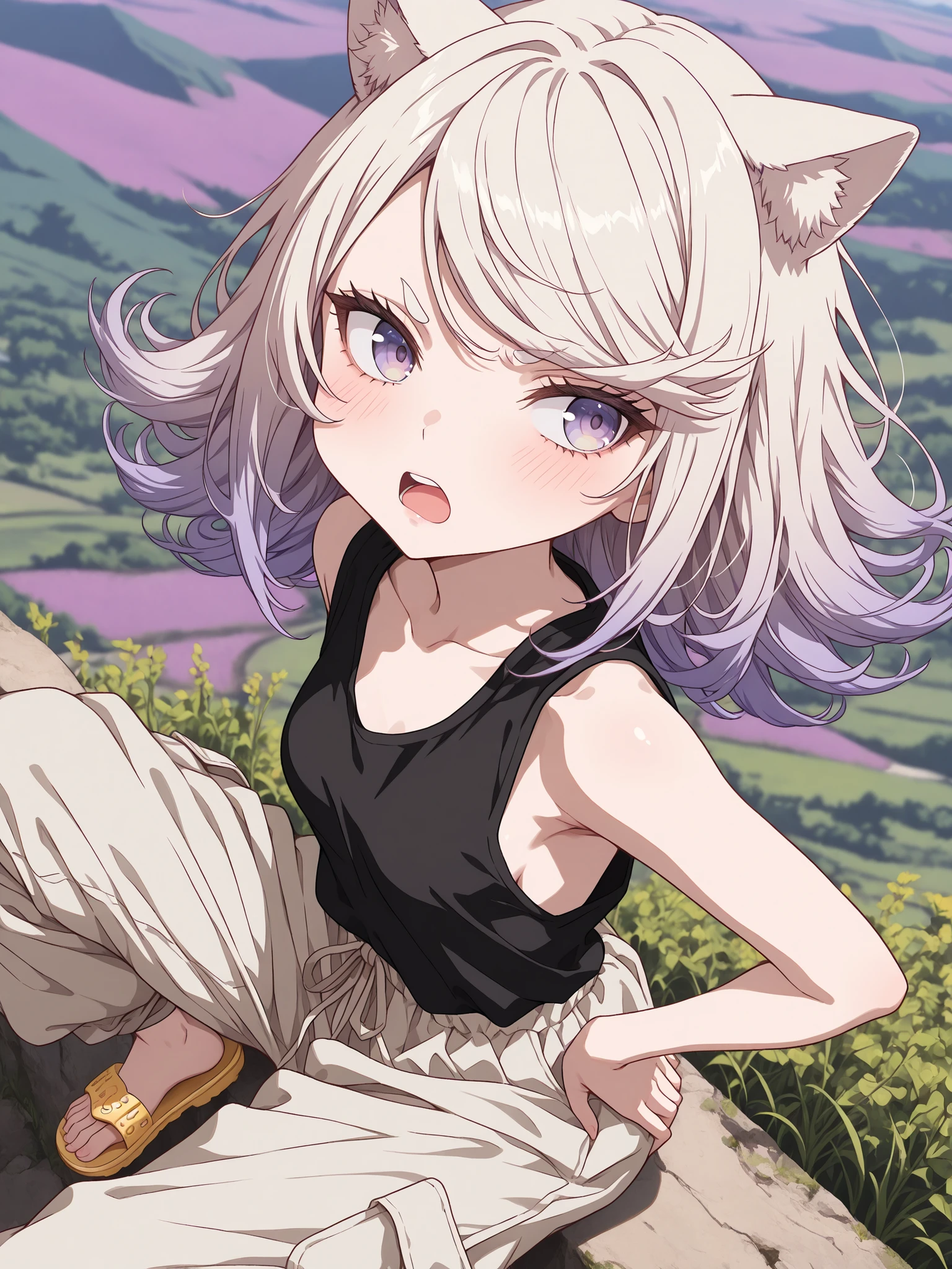 solo,grin,
TheGuillotineAura,1girl,
multiple braids,demon horns,
shoulders,
nature,sunshine,midday,mountain,sky,lake, BREAK (masterpiece:1.2), best quality, high resolution, unity 8k wallpaper, (illustration:0.8), (beautiful detailed eyes:1.6), extremely detailed face, perfect lighting, extremely detailed CG, (perfect hands, perfect ),