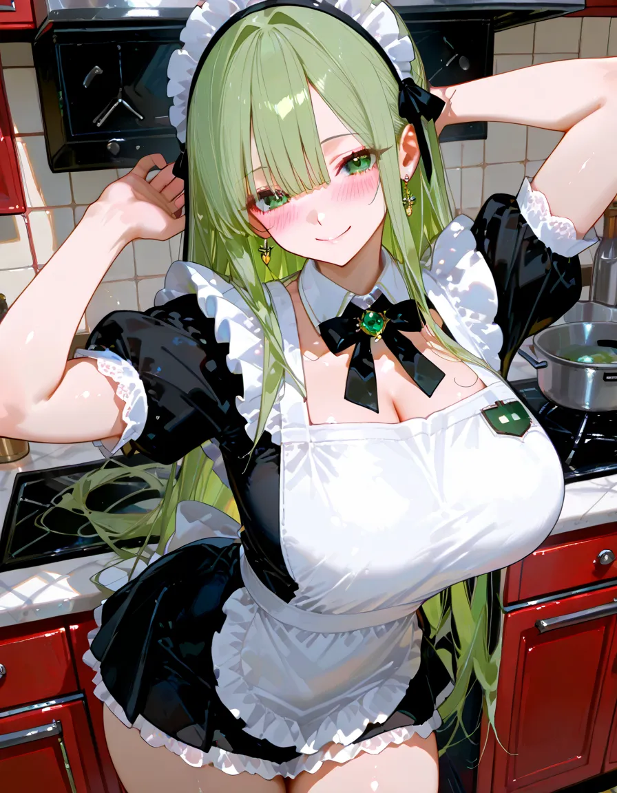 mastute piece,Best Quality,insanely detailed,8k cg,nsfw,
(shoot upper body:1.3),
(1girls:1.3),standing,looking at viewr,body in front,(arms behind back:1.4),(light green waitress costume:1.4),(bare breasts:1.2),break,
blush,shy,(ecstasy face),(trembling:1.2),break,(light green hair:1.2),
break,
perfect breasts,perfect teats,(open mouth:0.9),(large breasts:1.2),
(restaurant:1.1),