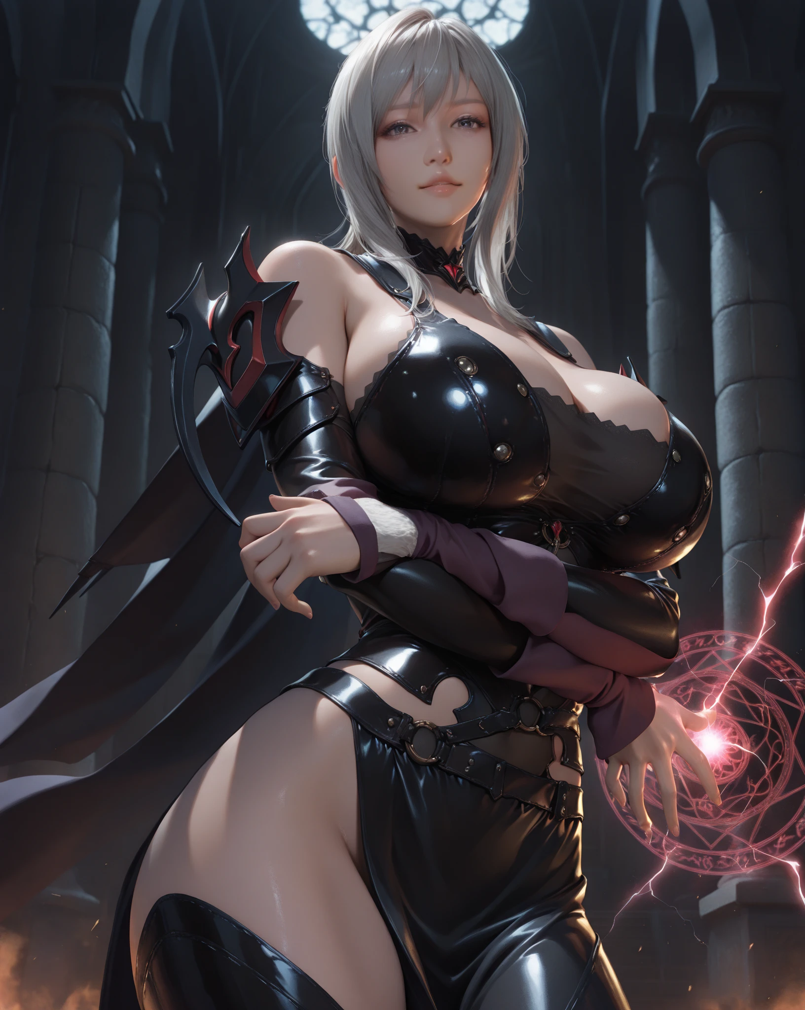 A girl wearing a cosplay costume posing for a photo, wlop sanqre style, 8k octane render, unreal engine rendering + goddess, from ncsoft, raining!, shot with canon eos r6, ultra-realistic 8k hdr photograph, 2b, 2b, <mmorpg game scene,Smile