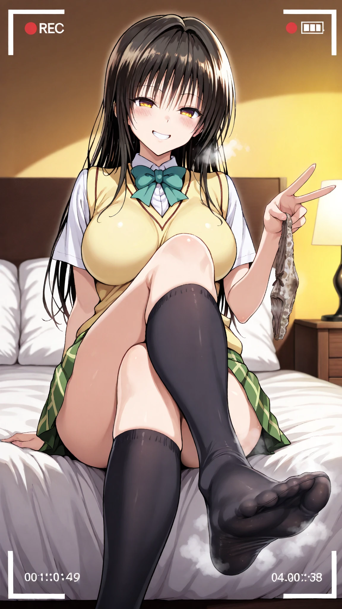 Anime girl, Asian, perfect feet, dark green high socks, moaning intensely, tongue out , front view, legs open but still showing off feet, fat ass, naked, perfect boobs