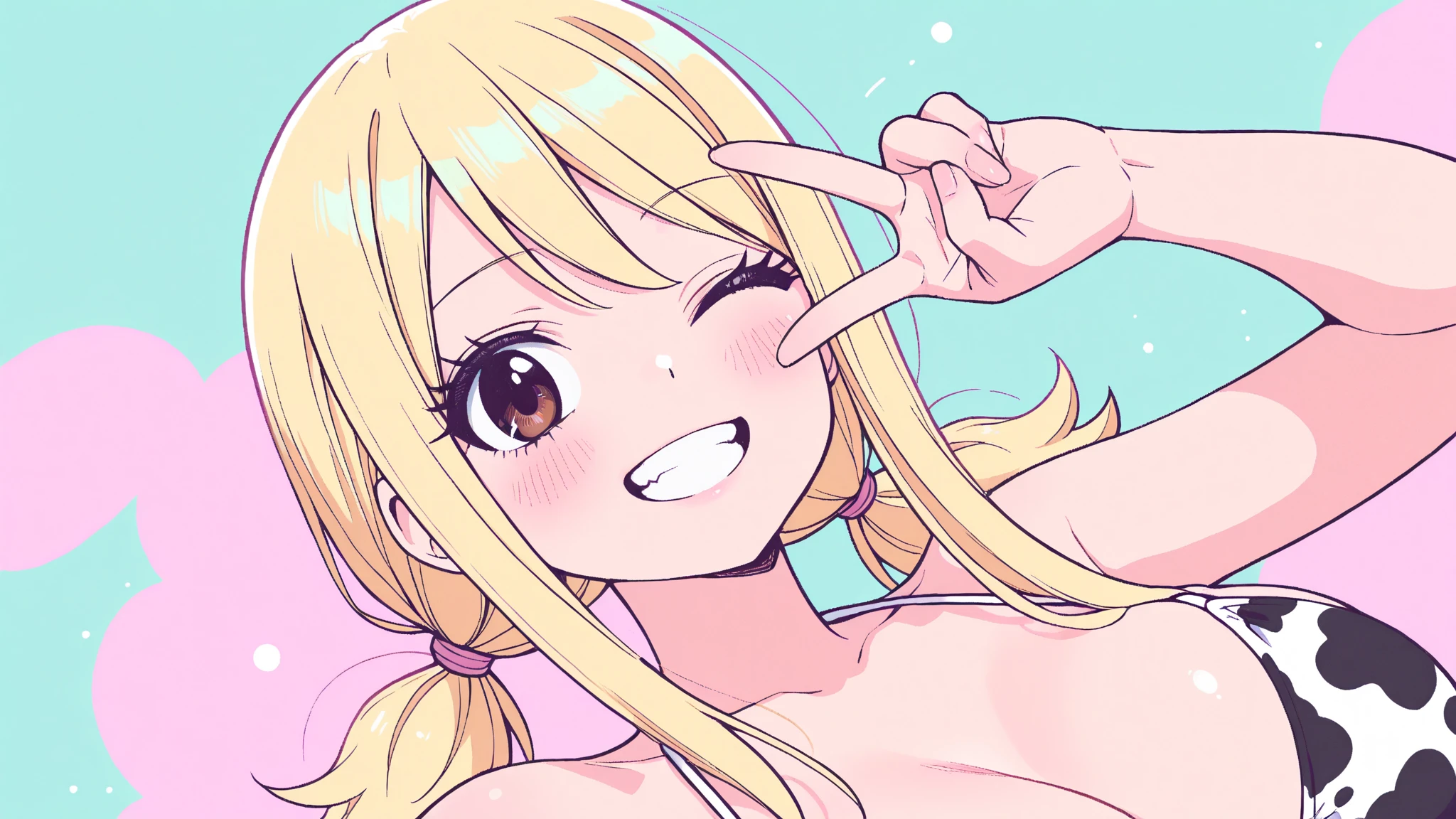 Very detailed、Highest quality、Best image quality、masterpiece、8k、Anime Face、A kind smile、Open your mouth、Blonde Hair Color、Black Magician Girl、Completely naked、All Nude、Hold your head with both hands、Modest breasts、Medium sized breasts