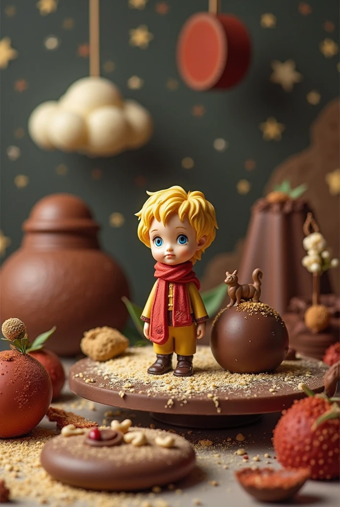 (((chibi 3d)))Cute and beautiful chibi anime character monkey,A golden metal bowl on his head,Red and yellow tang costume Hanfu,Have a long stick with decoration,Riding on a snowpack。