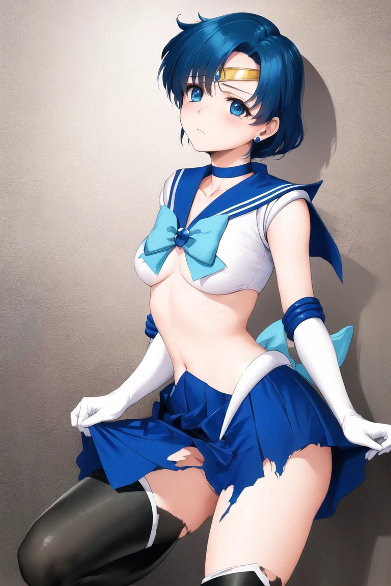 {{Sailor Mercury}}14Year so beautiful, ((Very small breasts)) Highest quality, Realistic, Complex, Overall Details Blue Hair, Magical girl, 目 are blue, Blue Skirt, Cute white panties 白い肘までの長さの手袋, tiara, Pleated skirt ,Blue long boots Light Blue Sailor Necklace, mini skirt, choker, blue choker, White gloves Cute white panties Realistic park ((On the grass)) Raise your arms Spread your legs Sloppy posture nap ((((Close ~ eyes)))))) (((topless))) Beautiful armpits Armpit sweat Blushing