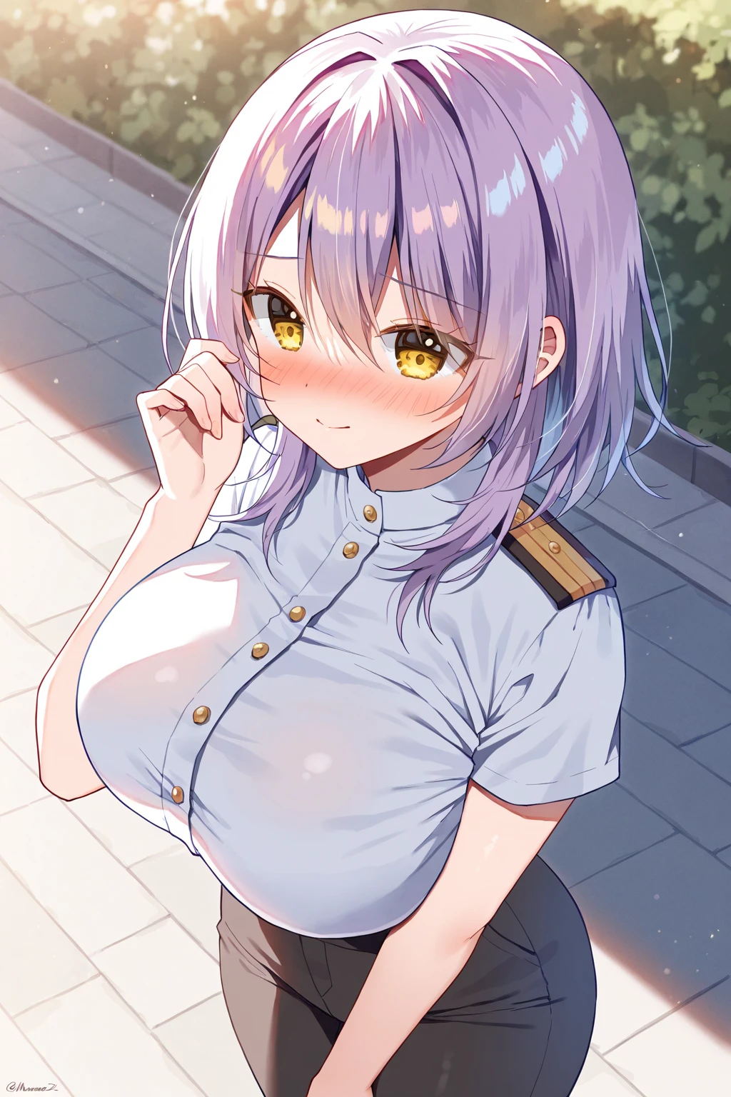 (NSFW)、Black Hair、Japanese、Fair skin、D Cup、Natural light、slender、Small nipples、Above the neck、(uniform)、(Blowjob:2.0)、vacuum