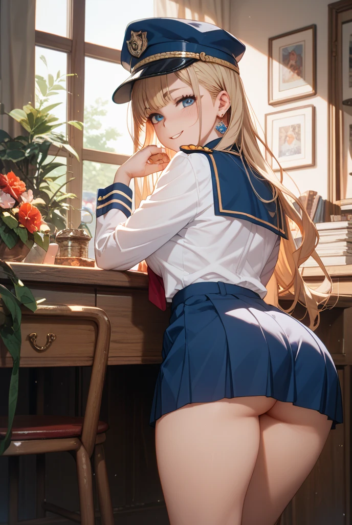 ((Highest quality、High resolution))、blonde、(((throw、Sailor suit、Beautiful high school girl having sex)))、Creampie、Injection from behind