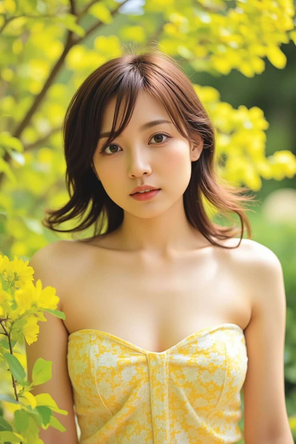 (((Exposing breasts 1.6))),(((Exposing breasts 1.6))),(((Exposing breasts 1.6))),masterpiece, Highest quality, 8k, Absurd, Beautiful medium long bob hair,Woman in her late 20s, That shy expression is cute, (Sensual Style),((Seven episodes were filmed.........1.4)), (Completely naked 1.5), No makeup, The near road and the far road, Written boundary depth, Surreal, High resolution, photograph, Sharp focus, Face lamp, Dynamic Lighting, highest detailed, ,Extreme detaileds、Super detaileded、detailed、Real Skin、elegant features、Positive and optimistic、(The background is a colorful flower field)