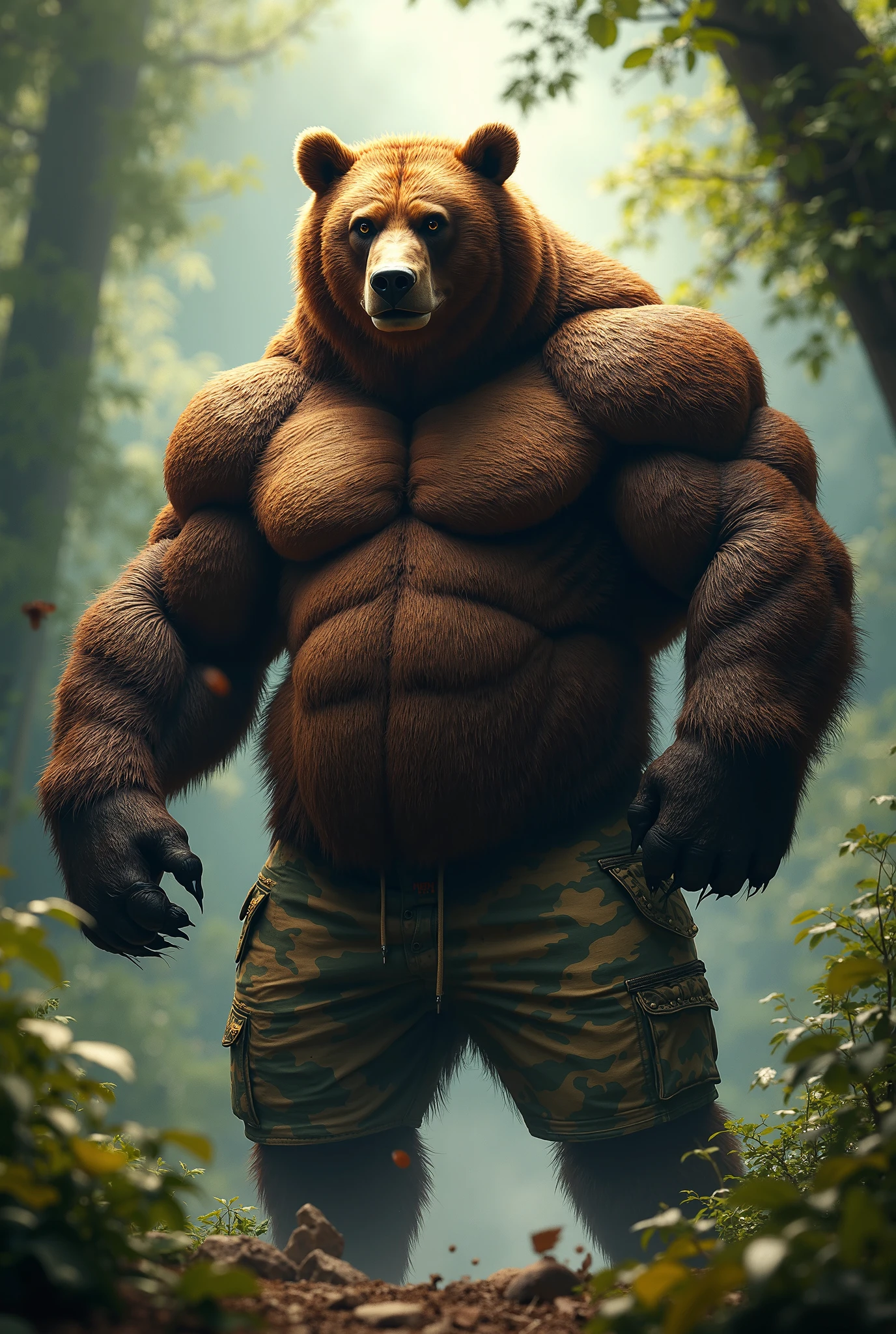 Asian muscle hunk bear with beard