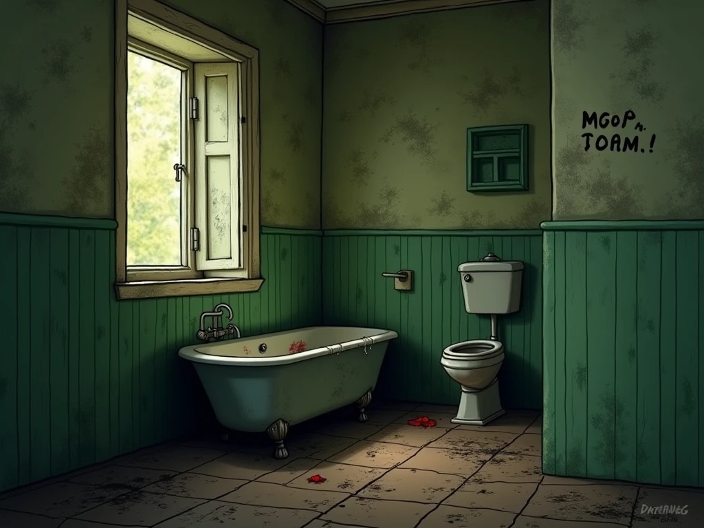 Dirty dank bathroom, steam, dirty floor, grime, 1bathtub, pink 1toilet, 1mirror over 1sink, candle lighting, <lora:MooseGel:0.85> very stylized,<lora:LCM_SD15:1.0>