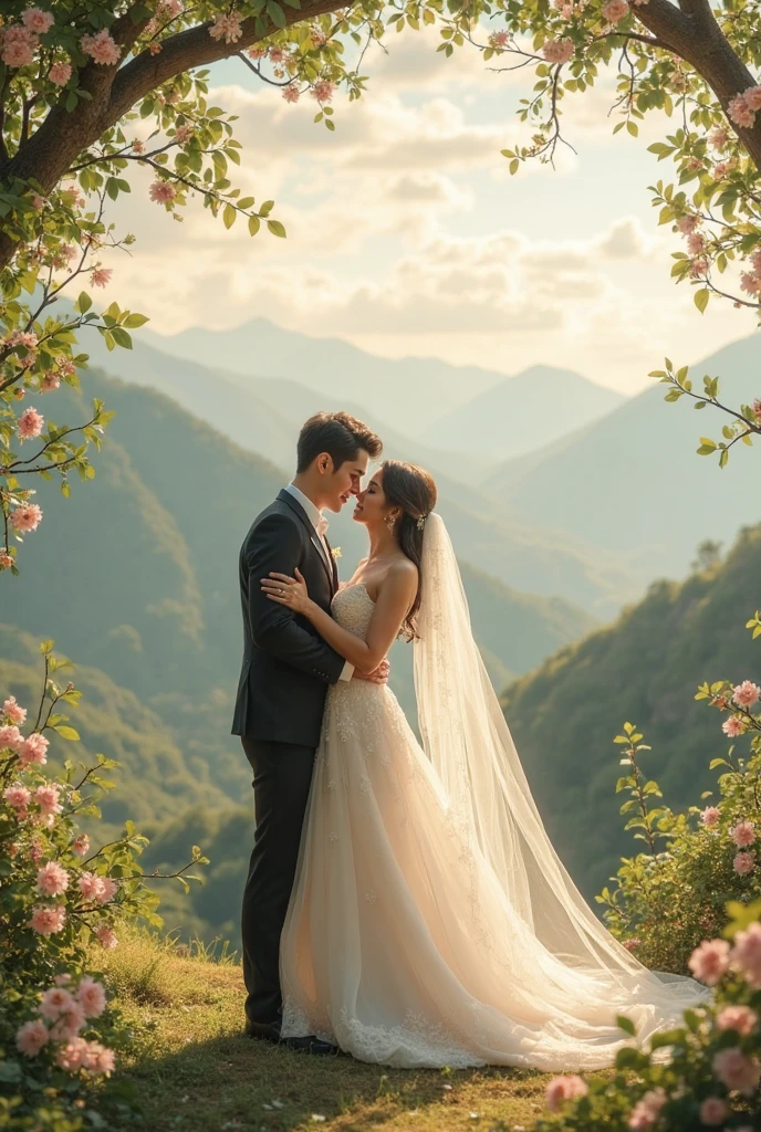 "Romantic love story set in a picturesque location with a dreamy atmosphere and soft lighting."