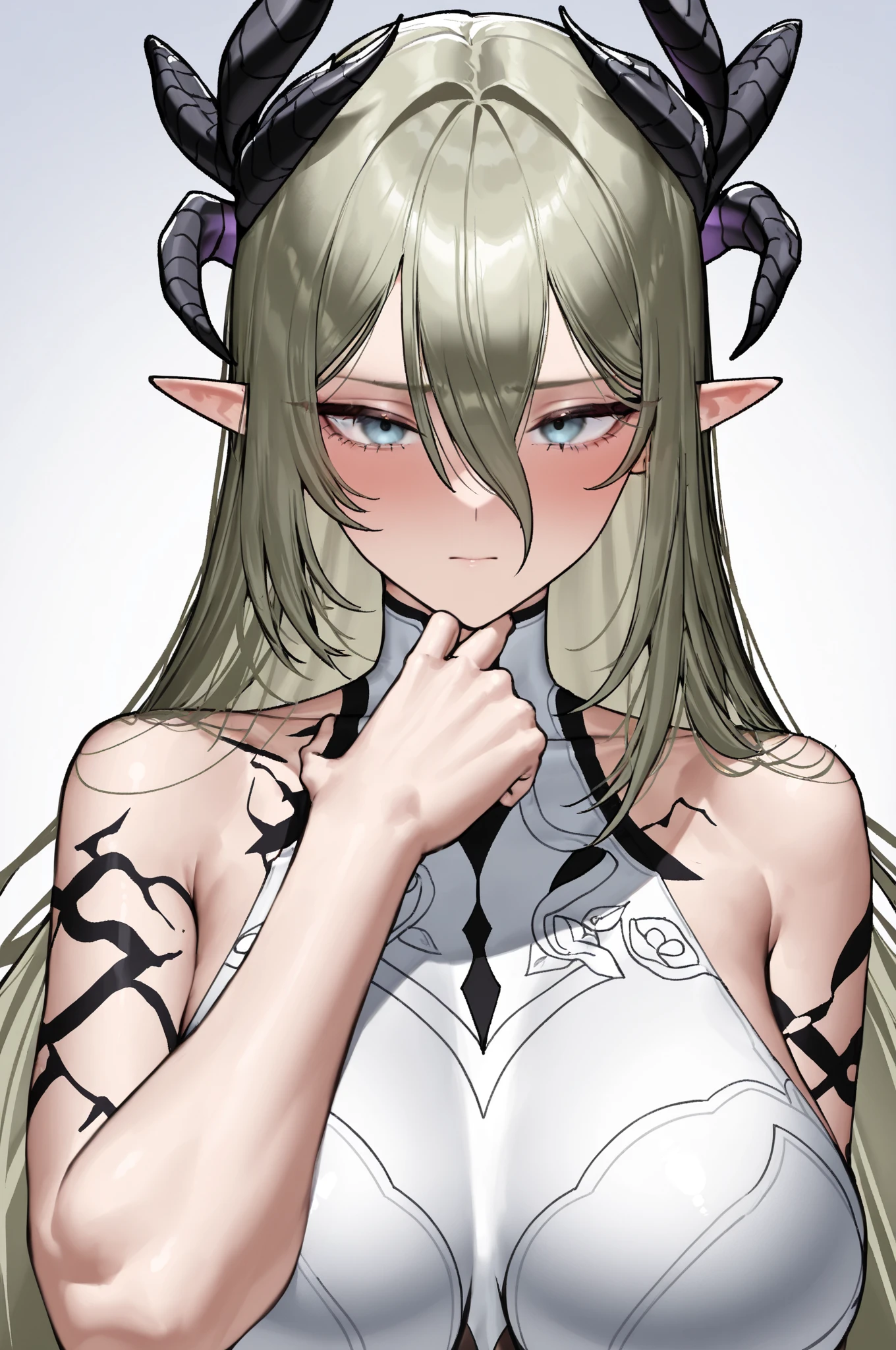 best quality, masterpiece, highres, solo, {danua_granbluefantasy:0.90}, angry, annoyed, portrait, looking at viewer