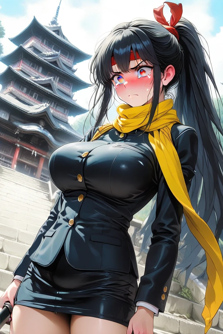 1girl,full body,extremely detailed face, beautiful detailed eyes,light on face,cinematic lighting,looking at viewer,outdoors,Black hair,(balck Chinese architecture:0.05),hanfu,