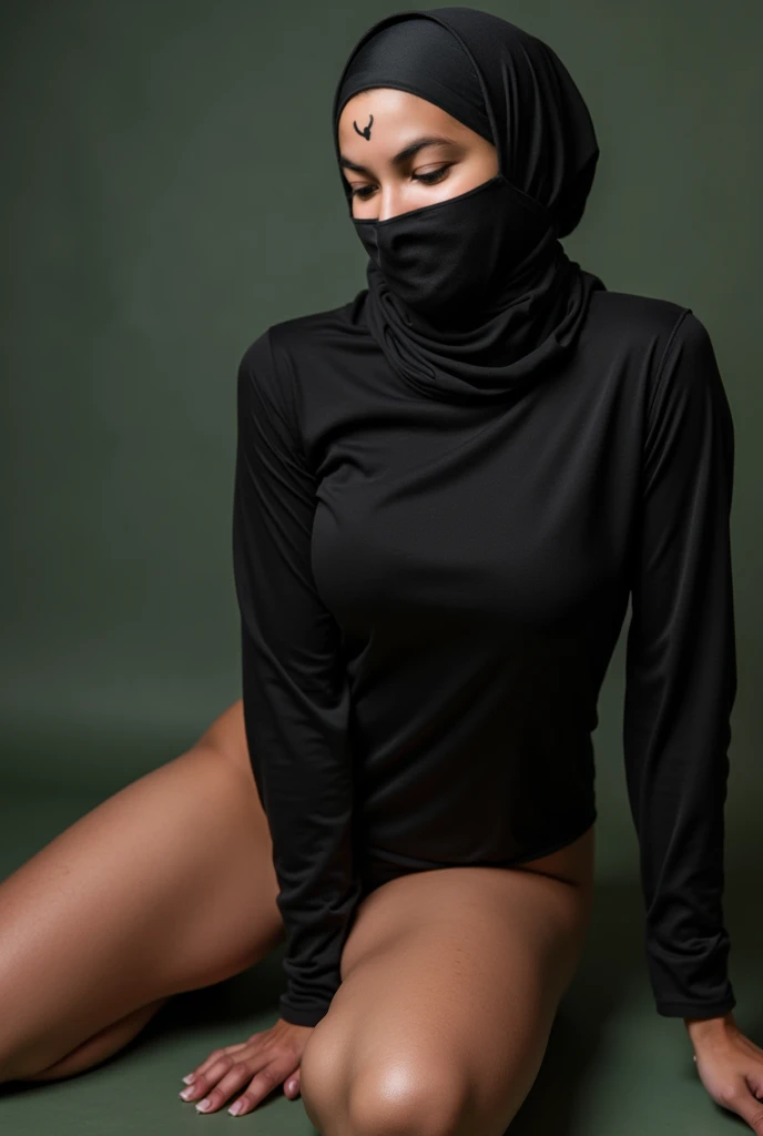 small tits WOMAN, deep melanin, Womanly with UBER WIDE HIPS, dark skin Woman, Womancore WITH WIDE HIPS, with THICK THIGHS, dark skin Woman with small chest, physique: Generous backside, bold curves, influential curves, curvaceous simplicity, smooth curves, whiplash curves, bulbous. objective: display epic poses of subject (wearing scarf mask sweater jacket leggings shawl). sharp focus, highest quality, sony alpha a1, photo-realistic techniques, shot on 70mm, color tones: Tan Khaki Amber Taupe --auto --s2