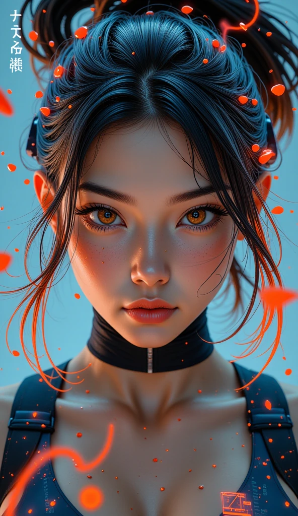 solo, closed eyes, long hair, profile,(liquid hair:1.5), from side, upper body, closed mouth, gradient, gradient background, multicolored hair, simple background, grey background, lips, dripping, eyelashes, medium breasts, liquid <lora:nijiexpressV2_v20:0.8> <lora:samdoesartsSamYang_offset:0.9>