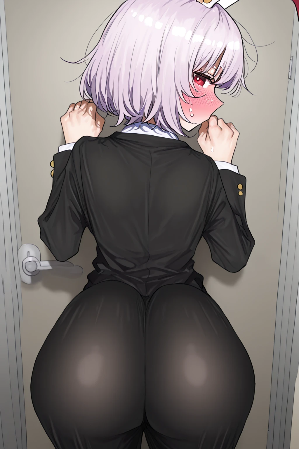 NSFW,masterpiece,Highest quality,High resolution,Very detailed,Mash Kyrielight\(Fate/grandorder\),short hair,Purple Eyes,Pink Hair,(Hair over one eye:1.2),Glasses,Collared shirt,(White collar:1.1),Black Shirt,tie,赤いtie,Sleeveless,Off the shoulder,mini skirt,Black Skirt,(Black Pantyhose:1.2),Nightlife,cyber punk,Love Hotel,(Lustful face),Embarrassed,Frustrated face,(Prostitute),Prone,Lift your butt,From the back,Seduce,look back,Spread your legs,Love juice drips,(Have sex),prostitution,Feeling face