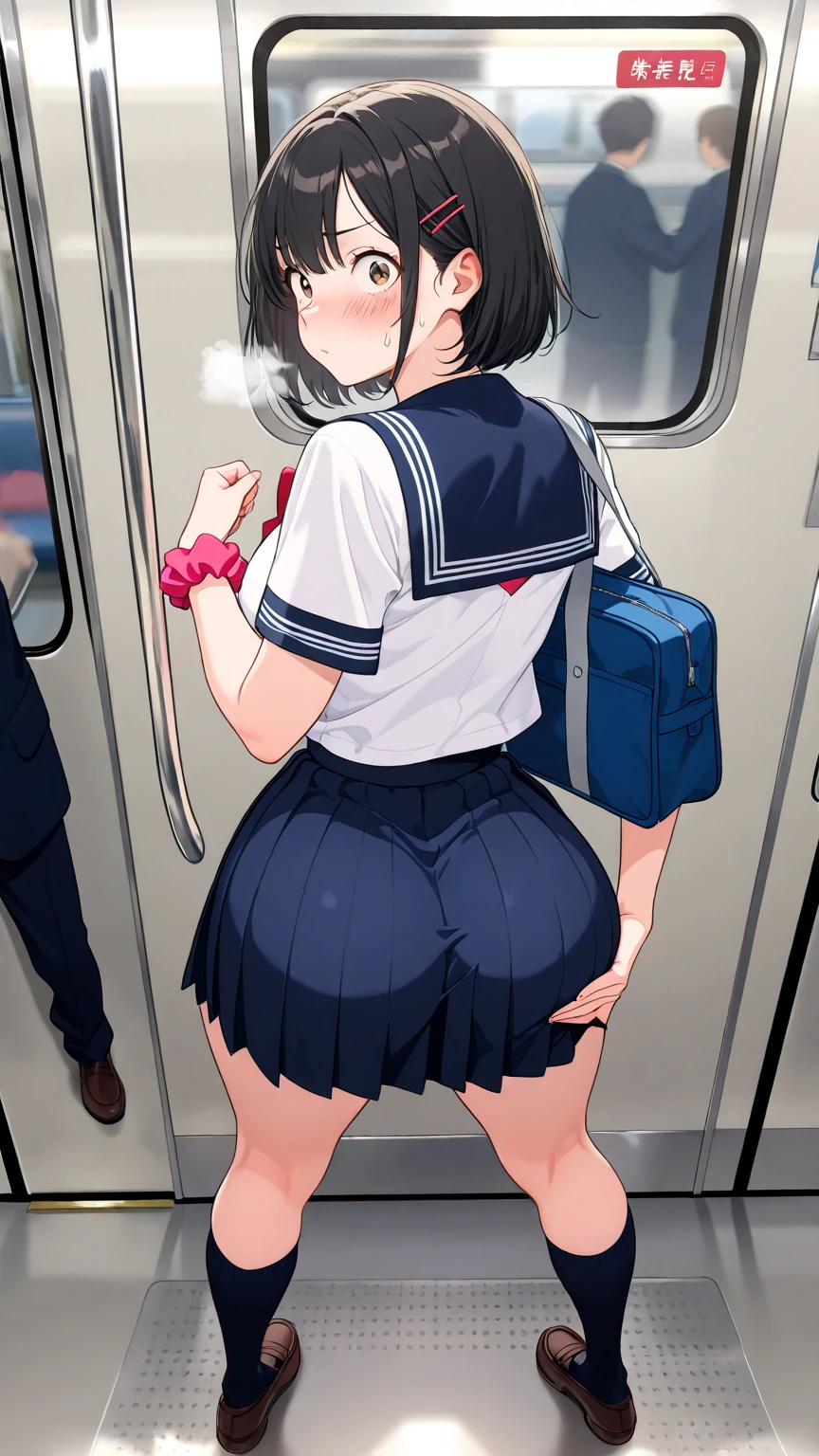 Angle seen from above diagonally:1.6 (((Highest quality, Highest Resolution, masterpiece))), (((NSFW:1.3))), (((1 High school girl:1.6 naked:1.3 Surrounded by men and raped:1.9 naked:1.3. Big breasts:1.6. Big butt:1.3. Grab your penis:1.3 8 heads:1.6. Back Sex:1.9 Open your mouth wide and climax:1.6 Tears:1.6. Blushing:1.6 Semen Bukkake:1.3. Feels good and climaxes:1.3 Ahegao:1.3. Intense Sex:1.6. The penis is inserted into the vagina:1.6 Gang rape of a 1.6. Climax:1.6 Troubled Face:1.3. Indigo Hair:1.3. Short Hair:1.3. Doggystyle:1.3 naked:1.3. Sweaty:1.3 orgasm:1.6. Blowjob:1.6. The Perfect Body:1.9, uniform:1.3 crowded train:1.6 Semen Creampie:1.6 Pussy:1.3. Blushing:1.6. Cute:1.3. High School Uniforms:1.6)))