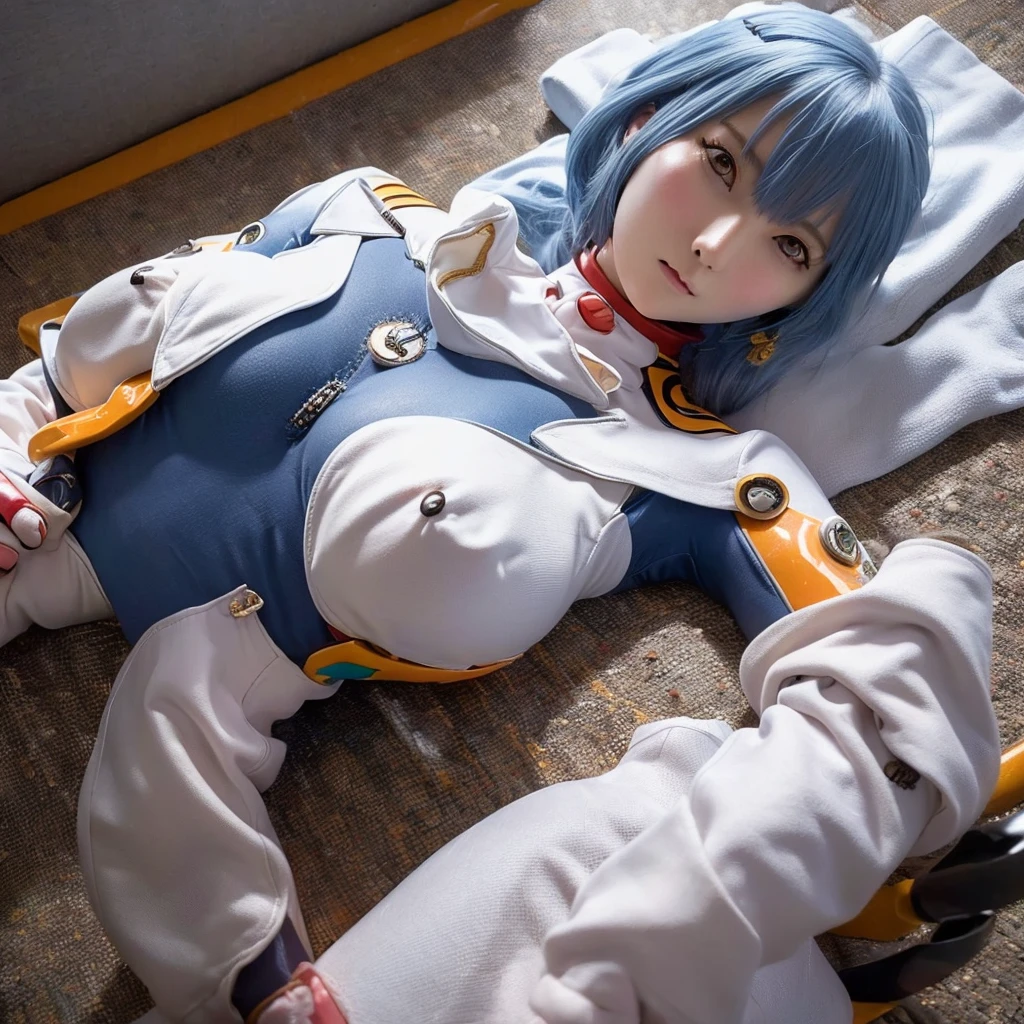 (((Ayanami Rei))), Blue short hair, (White plug suit:1.7), (Plugsuit-style leotard:1.2), Rei Ayanami, The costume is tight against the skin, middle School girls, (blush), ((Slender figure　Beautiful Skin)), Highest quality, High resolution, masterpiece, (Beautiful vagina and clitoris), (With a 30-year-old mafia man, penis:1.4), Complete limbs, (Mating press:1.2), 1 Beautiful Girl, ((((penisが膣に入る)))), (Beautiful crotch), Spread your legs, ((Binding, Restrained by rope:1.4)), A beautiful girl has sex with a man fully clothed, (((Too cute little face:1.1))), The fabric of the costume is thin