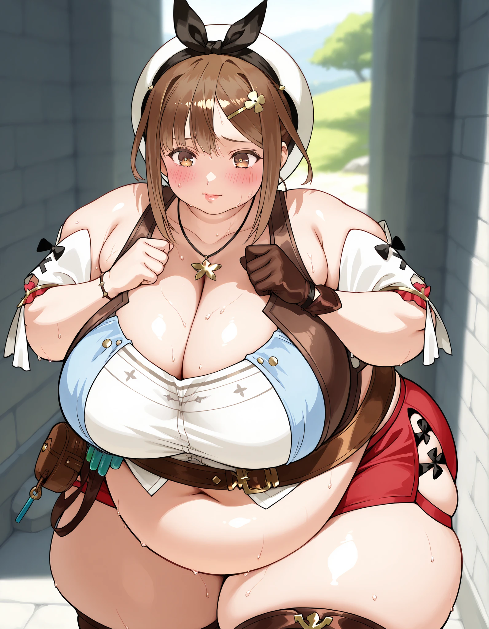 Liza、Atelier、Beautiful woman、Very thick thighs、Acme Face、Sloppy body、Best image quality、High resolution、masterpiece、super high quality、Thick pubic hair、Screaming orgasm face、Purple lace panties、Very big ass、Very large breasts 、Blushing、4K quality、Blushing、Cry of ecstasy、Wearing black knee socks、Sweaty all over、Heavy breathing、Cowboy Shot、Shaking breasts、上下にShaking breasts、Penis sheath、Cowboy Shot、Have sex with a man、Multiple menに囲まれている、Multiple men、{best quality},